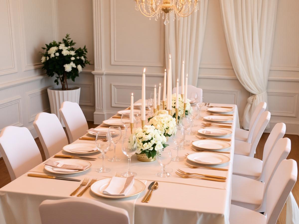Aranjament botez cu candelabre aurii